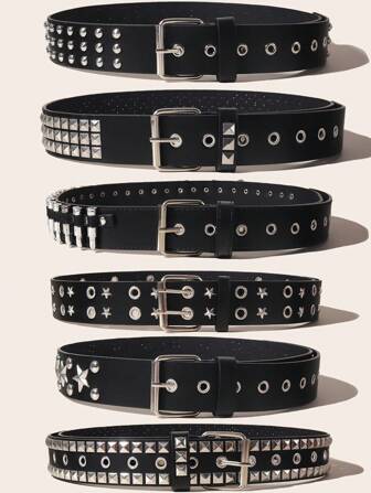 Punk Style Belt, Rivet Decorated Waist Belt Halloween Summer, School Fall, Autumn, Halloween