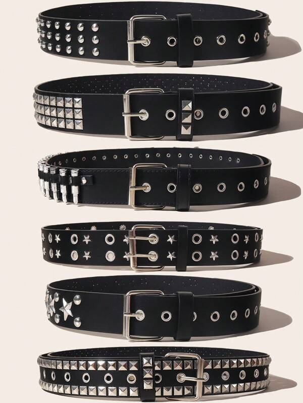 Punk Style Belt, Rivet Decorated Waist Belt Halloween Summer, School Fall, Autumn, Halloween