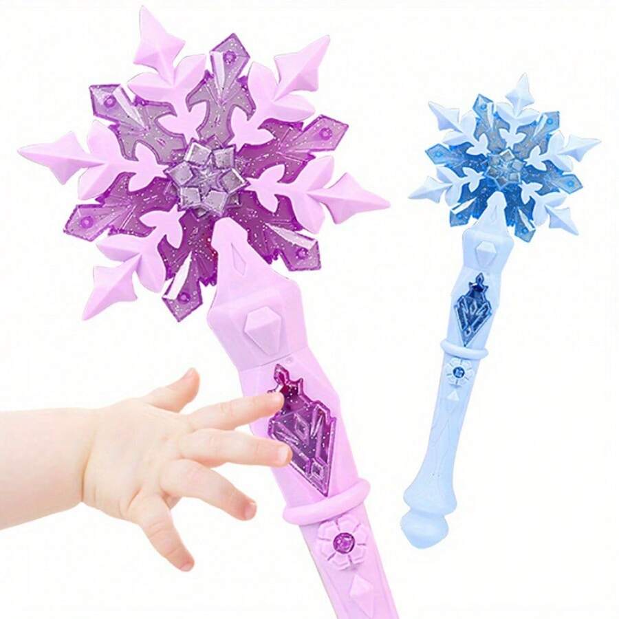 Varita mágica brillante de princesa con sonido y luz - perfecta para jugar en Navidad, Halloween y Acción de Gracias (pilas no incluidas) Decoración de Halloween El Día de los Muerto