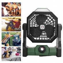 Ventilador de Camping Portátil con Luz LED: 7800mah, Carga USB, Funcionalidad de Suspensión y Operación Silenciosa - Verde militar - Ver 2