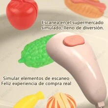 Caja registradora de supermercado, juguete todo en  de simulación, cajero para bebés, niño y niña, juego de casa de juegos - Naranja - Ver 8