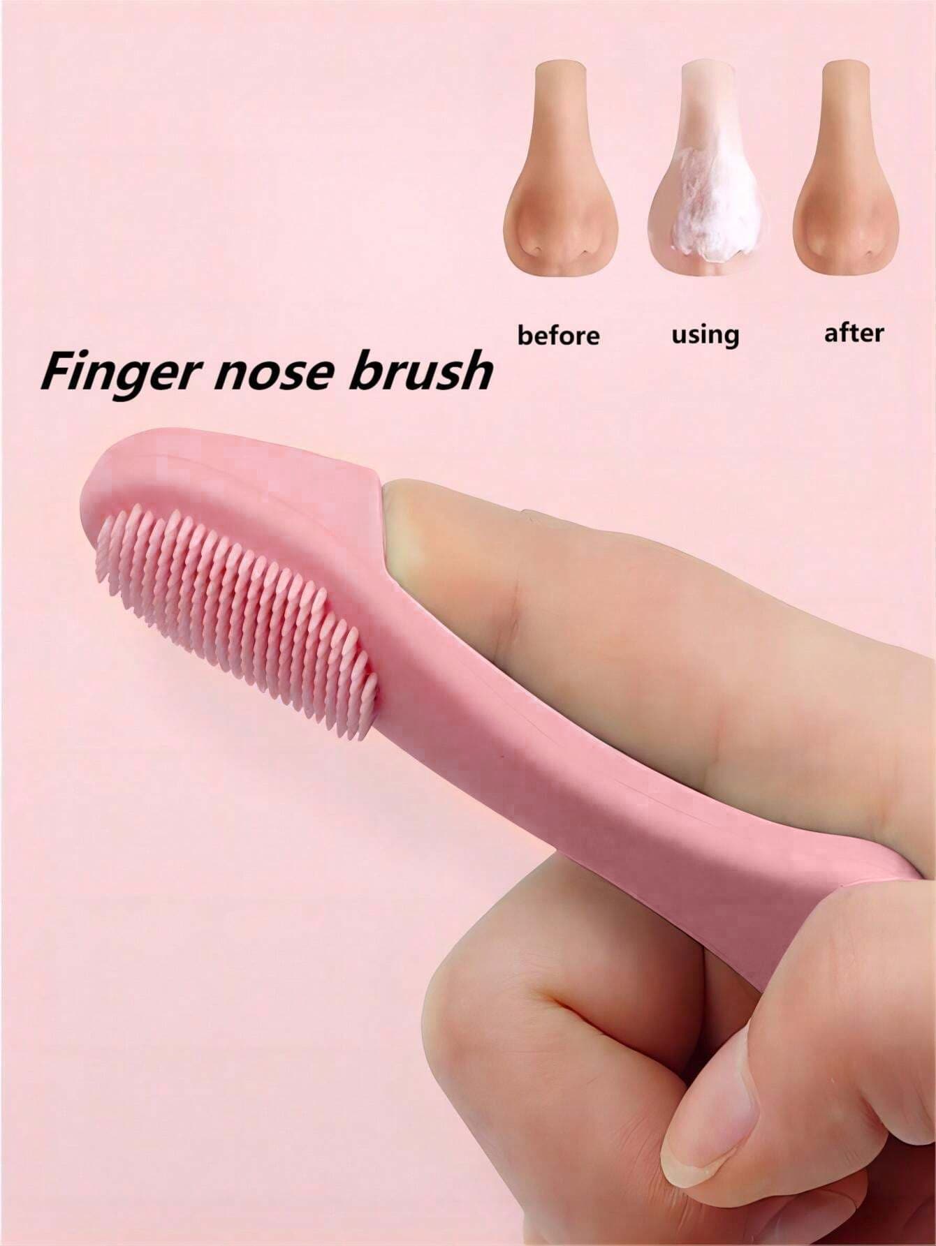 1入組多功能矽膠鼻刷，適用於洗臉和洗鼻子，去角質，清潔黑頭和毛孔，清除黑頭粉刺，寵物牙刷，矽膠指刷