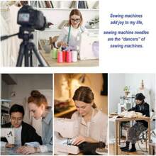 100 قطعة إبر ماكينة خياطة وملحقاتها ، تناسب جميع ماكينات الخياطة مثل سنجر وبرذر وجانوم وفارماكس ، بمقاسات إبر HAX1 65/9 ، 75/11 ، 90/14 ، 100/16 ، 110/18 (ألوان وأنماط عشوائية لصندوق التخزين والمسطرة)