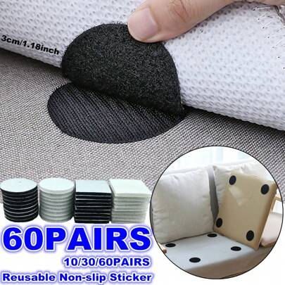 60/30/10 Pairs New 30mm Anti Curling Carpet Tape Rug Gripper Secure The Carpet Sofa And Sheets In Place And Keep Corners Flat