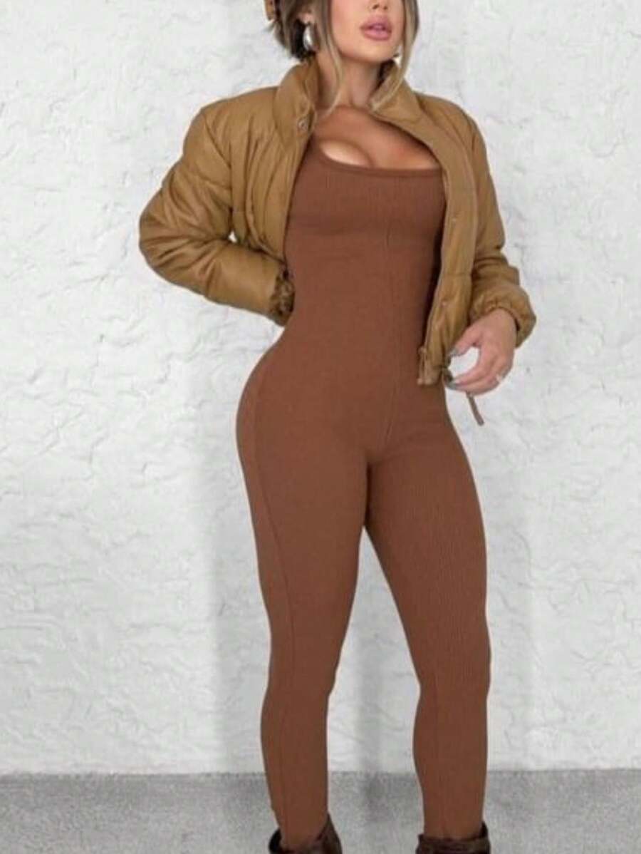 Women's Jumpsuit Regata Canoe Neck Moda Gringa - 鏽棕色 - 查看 1