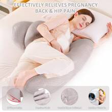 Adjustable Maternity Pillow For Sleeping – Cooling Pregnancy Body Pillow, Removable & Machine Washable, Full Support For Back, Legs & Belly – Comfort For Pregnant Women