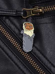 1pc Creative Funny Mexican Burrito Brooch, Versatile Metal Badge Accessory For Men & Women's Casual Wear - Multicolor - View 4
