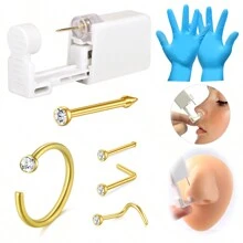AVYRING 7Pcs Nose Piercing Kit, Piercing Gun Built-In Nose Studs, Painless Self Piercing Kit With 20G Nose Rings Studs, Disposable Piercing Gun For At Home Nose Piercing - Multicolor - View 4