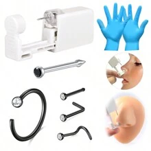 AVYRING 7Pcs Nose Piercing Kit, Piercing Gun Built-In Nose Studs, Painless Self Piercing Kit With 20G Nose Rings Studs, Disposable Piercing Gun For At Home Nose Piercing - Multicolor - View 6