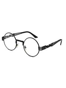 Round Steampunk Fashion Glasses For Men Women Circle Lennon Hippie Glasses Metal Frame - Multicolor - View 16