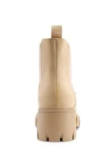 Women's Chelsea Booties Low Chunky Heels Lug Sole Elastic Ankle Boots Shoes For Women Women's Ankle Boots & Booties Ankle Boots For Women Low Heel - 杏色 - 查看 9