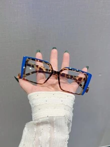 1pc Women's Fashionable Square Eyeglass Frame, Glasses, Face-Flattering, Skin-Enhancing