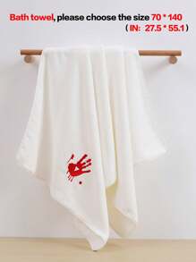 1/3 Stück Halloween Korallenfleece Blut-Handabdruck Herbst dekorative bestickte Handtücher oder Badetücher, Feiertags-Geschenk, Frohe Halloween, Feiertags-Dekor Dusch-Handtücher für Schönheitssalon, Hotel Sport, Zuhause Essentials, Handtuch, Hautpflege Badetuch