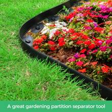 20 FT Landscape Edging Border With 24 Spikes, No Dig Garden Edging 1.8 Inch Tall Lawn Edging Border, Plastic Edging Border Flexible For Garden Flower Beds Lawn Yard Pathway - 黑色 - 查看 3