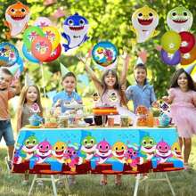 9pcs/5pcs 5 Designs Shark Family 18-Inch Happy Birthday Foil Balloon Oceanic Theme Party Decorative Balloon Set,