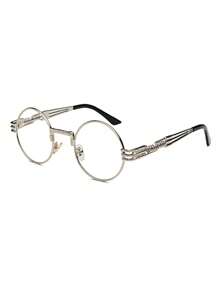 Round Steampunk Fashion Glasses For Men Women Circle Lennon Hippie Glasses Metal Frame - Multicolor - View 23