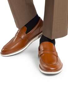 Men's Classic Penny Loafer Dress Slip-On Shoes With Comfortable Fit And Long-Lasting Vegan Leather