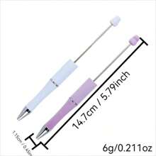 [10-Pack] New Extended Bead Pens, Hollow Tube Bead String Pens, Can Add Rhinestones, Creative Decorative Pens, Can Be Used For Perfume Bottle Filling, Odor-Removing Ornaments, Main Materials For Gift Making, Photography Props, Special Silicone Bead Pens, DIY Focus Bead Pen Making, DIY Jewelry Creative Handicrafts. - Multicolor - View 6