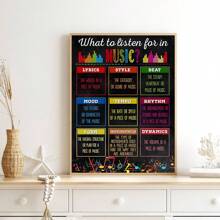 1 Pieza Póster de música Pósteres de música para decoraciones del aula de música Pósteres del aula de música para suministros del profesor de música Decoración del aula de música Arte de pared para la escuela - Multicolor - Ver 30