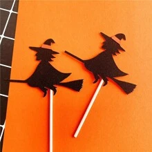 1set Halloween Cake Topper Decoration Cupcake Topper Pumpkin Bat  Ghost Party Dessert Supplies - Multicolor - View 10