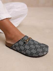 Where’s That From DUBLIN OPEN BACK SLIP ON LOAFER WITH GOLD DETAIL - Grey - View 1