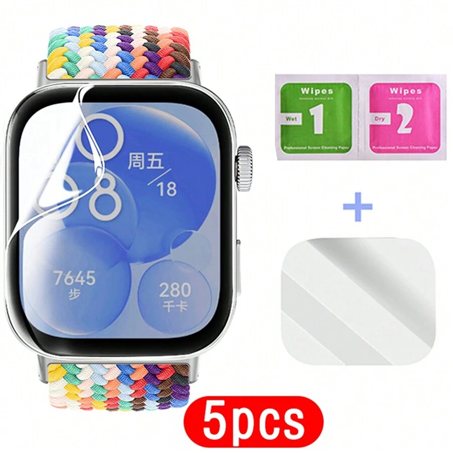 5 件装屏幕保护膜适用于华为 Watch FIT3 透明全保护非玻璃适用于华为 Watch Fit 3 智能手表配件 - 5PCS - 查看 1