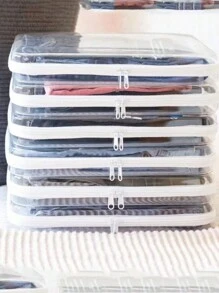 1 件 PVC 拉链玩具收纳盒，白色和透明，透明硬袋可堆叠玩具收纳盒，家庭整理容器，多用途透明，适用于衣物，功能齐全的收纳袋 - 無色 - 查看 2