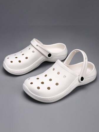 Men's Perforated Slip-On Sandals, Lightweight And Casual For Outdoor, Indoor, Driving, Breathable, Non-Slip, Odor-Resistant, Fashionable And Versatile Beach Slippers