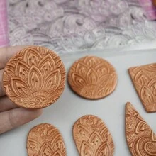 Mandala Texture Pattern Polymer Clay Stamp Sheet DIY Clay Jewelry Earring Impression Emboss Mat Ceramic Pottery Tool Birthgday Gift - Clear - View 9