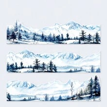 1 Roll Removable 4 Season Landscape Decoration Scrapbooking DIY Sticker Tape For Journal, Album - Multicolor - View 15