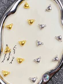 10pcs Magnetic Heart Pendant, Jewelry DIY Accessory, Necklace, Bracelet, Detachable Heart Design