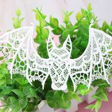 1pc Black & White Milk Silk Bat Cloth Patch, Halloween Decor Applique