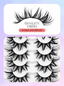 7 Pairs Asiteo Pointed Wet Look Cosplay Anime Cartoon False Eyelashes, 3D Faux Mink Eyelashes For Women - 尖尾漫畫款 - 查看 2