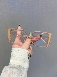 1pc Women's Fashionable Square Eyeglass Frame, Glasses, Face-Flattering, Skin-Enhancing