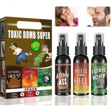Super Long Lasting Fart Spray, Fart Spray For Pranks, Liquid Fart Spray, Funny Gag Gift For Adults, Stinky Fart Spray Set 30ml * 3PCS - Multicolor - View 2