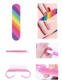 LULAA 46pcs Basic Nail Art Tool Kit - UV Lamp, Nail Drill, Decorations, Brushes, Files, Dotting Pen, Finger Separators, Cuticle Pusher - Complete Home Manicure Set, Great Gift For Girls