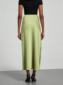 Se-Hore Fashion Women's Elastic Satin Finish Maxi Skirt, Suitable For All Seasons