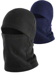 成人滑雪面罩，全面罩冬季羊毛保暖防寒天气户外罩，男女冬季防风羊毛滑雪面罩拉法帽头饰摩托车保暖面罩头巾 - A - 查看 1