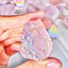 Đá thô Aura Rose Quartz 50g/100g/200g, tinh thể tự nhiên, dùng làm mẫu đá khoáng, đá khuếch tán, làm đồ trang sức, trang trí nhà cửa, năng lượng tâm linh, thiền định, đá may mắn. - Hồng - Xem 14