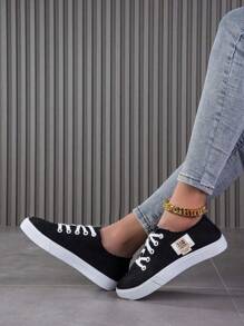 Women Casual Shoes - 黑與白 - 查看 5