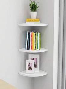 1pc Floating Shelf Space Saving Corner Shelf Storage Rack Wall Shelf For Bedroom Living Room Bathroom Kitchen