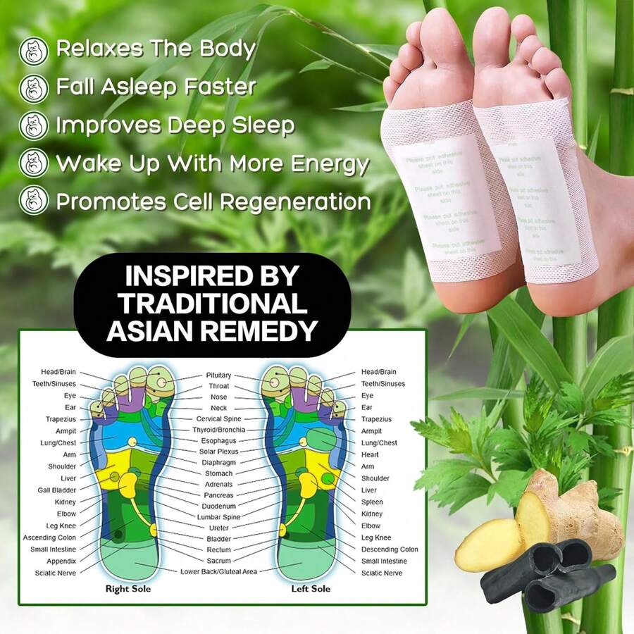 [10pcs] Natural Foot Pads, Foot Care Patches, Made Of Natural Materials Such As Ginger, Wormwood