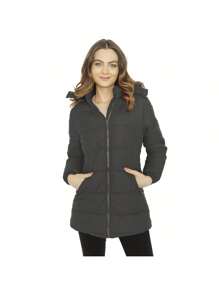 Women's Hooded Jacket With Plush Hat Roosevelt51 - 墨綠色 - 查看 1