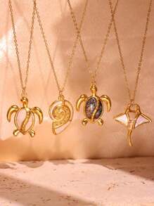 1 Máy Tính Màu Trắng Tự Nhiên Rùa Biển Xà Cừ Devilfish Mặt Dây Chuyền Vòng Cổ Vintage Thanh Lịch Tự Làm Trang Sức Nữ Mùa Hè Biển Đời Trang Sức - nhiều màu - Xem 7