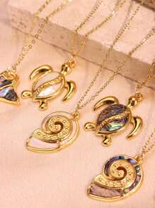 1 Máy Tính Màu Trắng Tự Nhiên Rùa Biển Xà Cừ Devilfish Mặt Dây Chuyền Vòng Cổ Vintage Thanh Lịch Tự Làm Trang Sức Nữ Mùa Hè Biển Đời Trang Sức - nhiều màu - Xem 4
