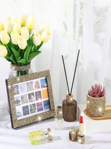 Crystal Rhinestone Stickers Ribbon 1 Yards Diamond Rhinestone Ribbon Bling Ribbons Roll Banding Belt Wrap Gem Stickers For Wedding Cakes Birthday Crafts Decorations (Goldsilver) - Multicolor - View 2