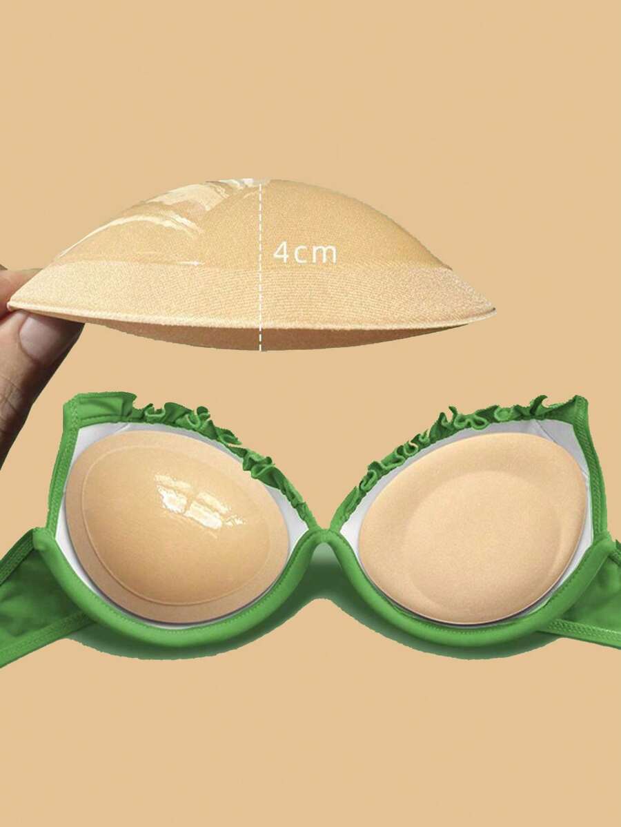2pcs Sticky Bust Lift Bras Thick Sponge Bra Pads Bust Enhancement Detachable Insert For Swimsuit Invisible Bra Accessories - Multicolor - View 1