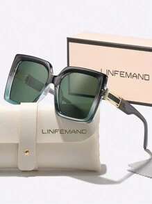 LINFEMAND Oversized Y2K Chunky Color Block Decorative Fashion Glasses For Women, Suitable For Daily Wear, Party, Beach, Club, Holiday Gift For Summer Beach Vacation,Outdoor,Travel - Multicolor - View 5