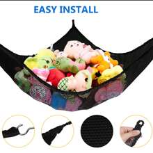 شبكة تخزين كبيرة لألعاب حضانة الأطفال، شبكة تخزين علقة للحيوانات الناعمة في زاوية غرفة الطفل، مناسبة لغرفة النوم والعيد المجيد