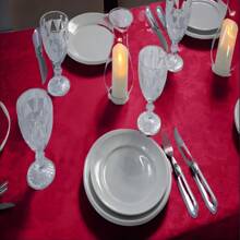 Round Jacquard Tablecloth Large Adamascado Medallion 2.60m Luxury - 紅色 - 查看 2